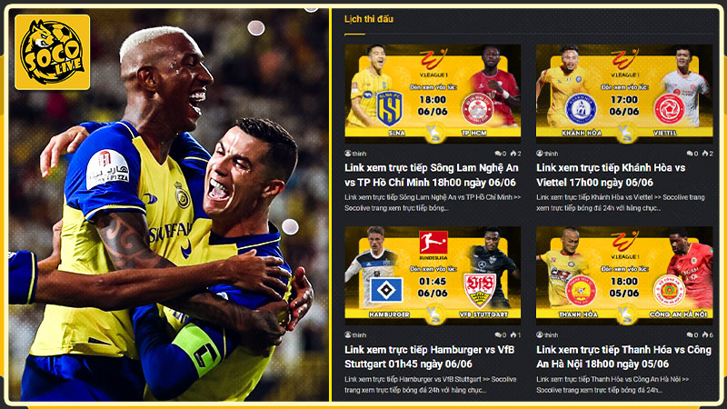 Ngoài ra socolive new còn cập nhật lịch kèo cược mỗi ngày cho cộng đồng fan bóng đá